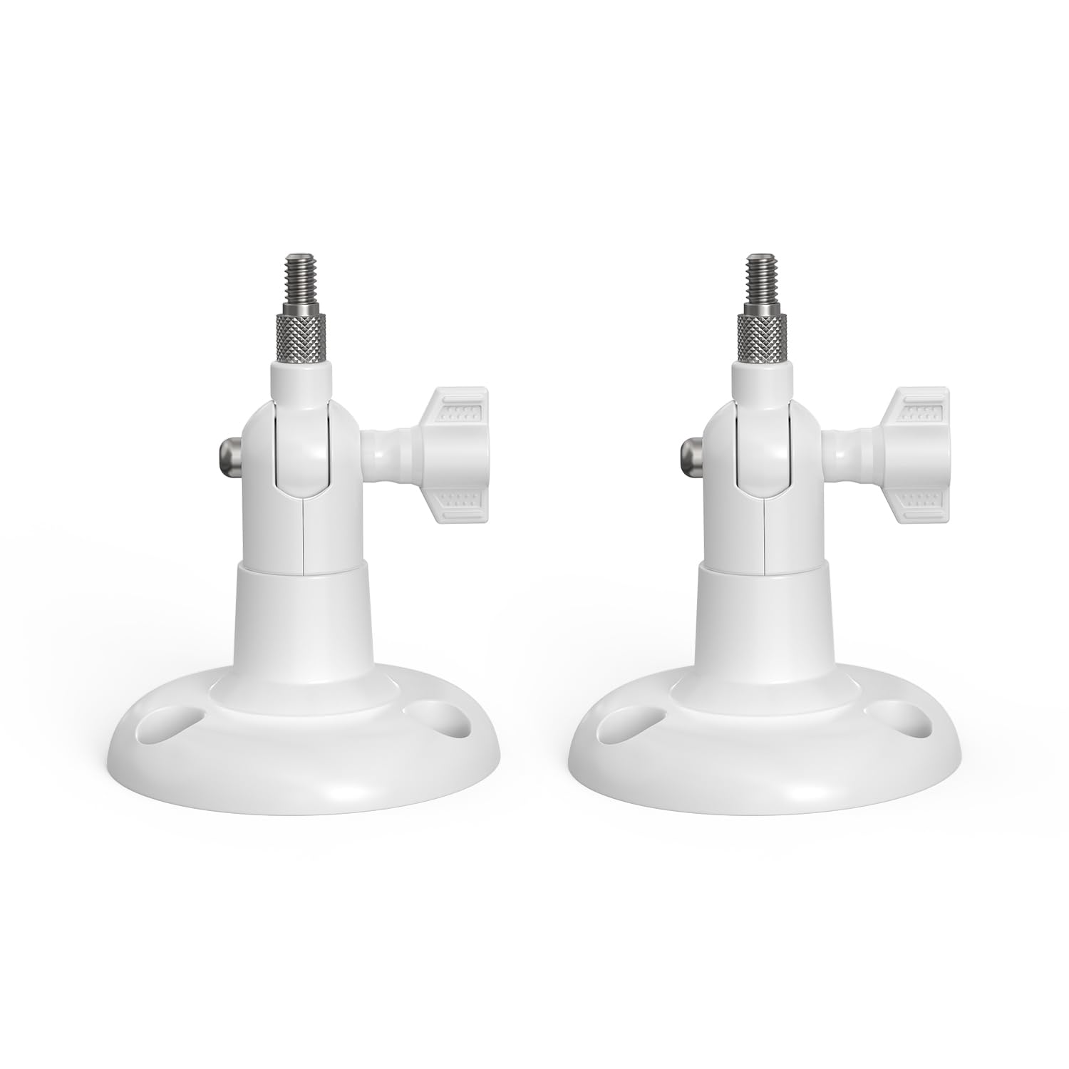 Photo 1 of Holicfun 360° Adjustable Indoor/Outdoor Security Camera Wall Mount - Universal 1/4"-20 Thread Mounting Bracket for Ring, Blink, Eufy, Google Nest, Arlo, Wyze & More - White, 2-Pack