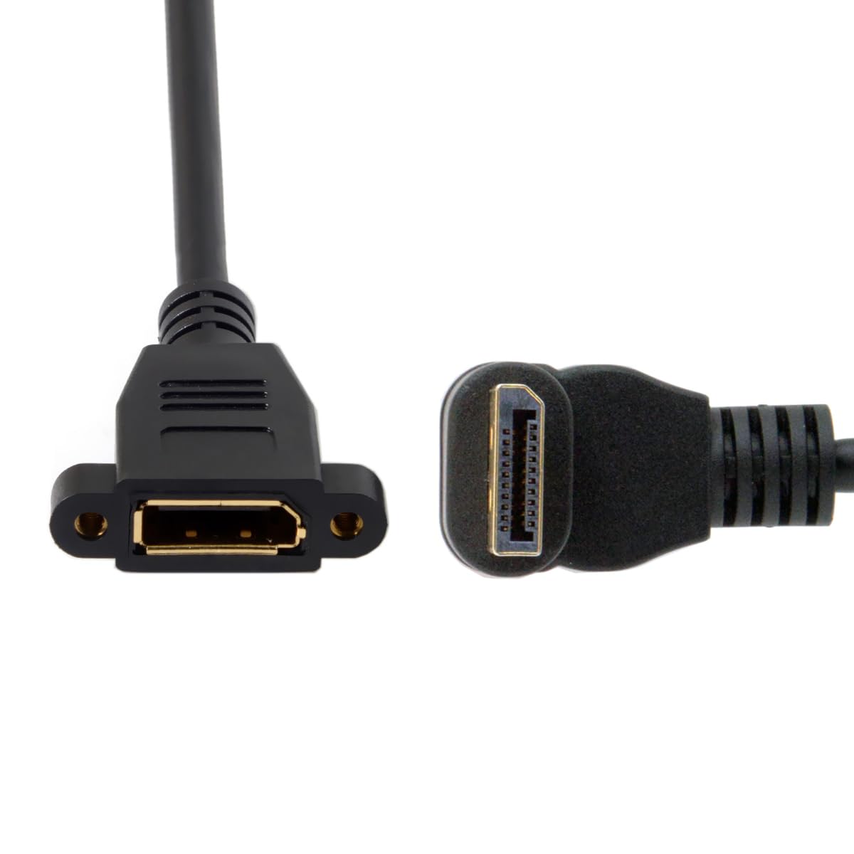 Cablecc DisplayPort Display Port Male to Female 90 Degree Up Down Angled Extension Cable