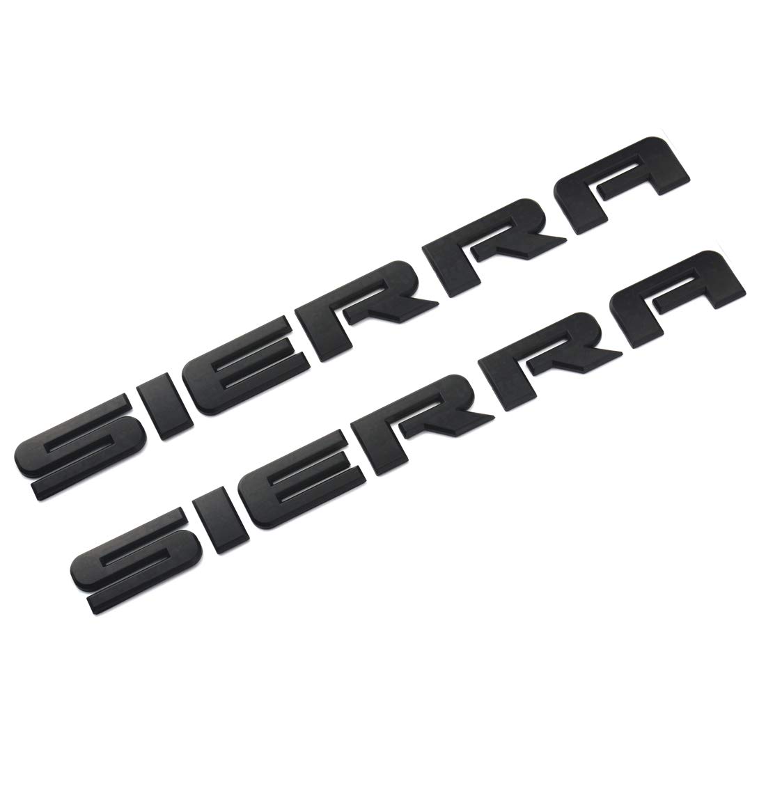 Photo 1 of 2Pcs Sierra Nameplates Letter Emblems Badges Glossy Replacement for Chevrolet Gm 2500HD 3500HD Sierra (Matte Black)