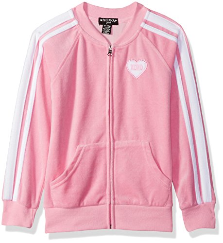 Xoxo big girls  velour zip front jacket, candy pink, 10…