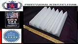 Professional Acoustics Foam 12 Pack of (12x12x2) Inch Acoustical White Wedge Foam Panels for Sound Studio Home Theater Soundproofing