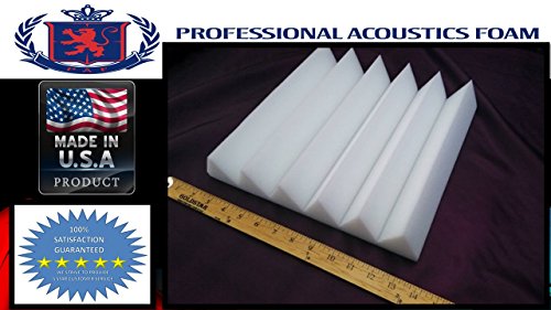 Professional Acoustics Foam 12 Pack of (12x12x2) Inch Acoustical White Wedge Foam Panels for Sound Studio Home Theater Soundproofing