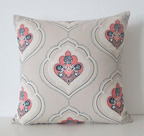Tilton Fenwick Jumana Coral medallion pink and blue decorative pillow cover