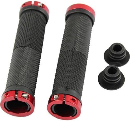 1 Pair 5.1inch Rubber Mountain Road Bike Cycling Lock-On Handlebar,MTB BMX Bicycle Grips Ends,Anti-skid