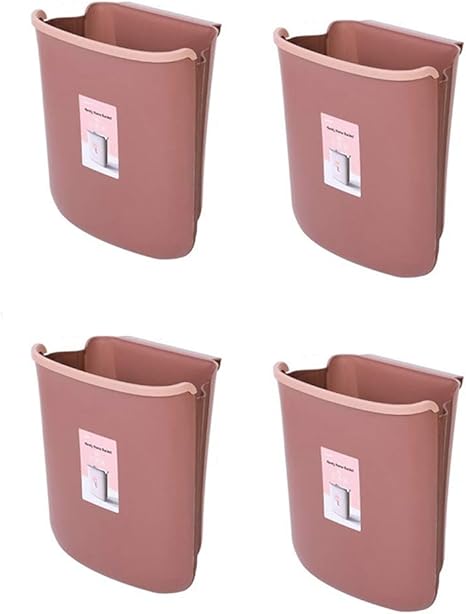 Amazon ごみ箱キッチンゴミ箱バスルームフードゴミ箱カートベッドルームトイレドミトリー折りたたみウォールマウント Brown 4 Pcs ゴミ箱 ゴミ入れ オンライン通販