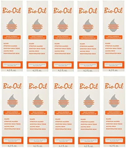 Bio-Oil for Scars,Stretch Marks, Uneven Skin Tone w/ PurCellin Oil, 4.2 oz/125ml (Pack of 10) + FREE Schick Slim Twin ST for Sensitive Skin