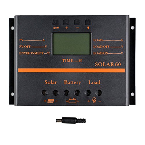 Y-SOLAR 60A 80A Solar Charge Controller 12V/24V Battery Charge Controller with 5V USB Mobile Charger Output LCD Display (60A)