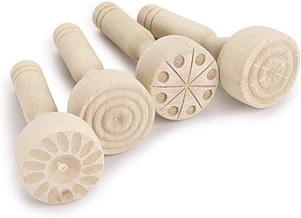 wooden playdough tools