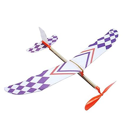 SEVENHOPE DIY Kinder Früherziehung Spielzeug Gummiband Powered Segelflugzeug Zusammenbau Flugzeuge
