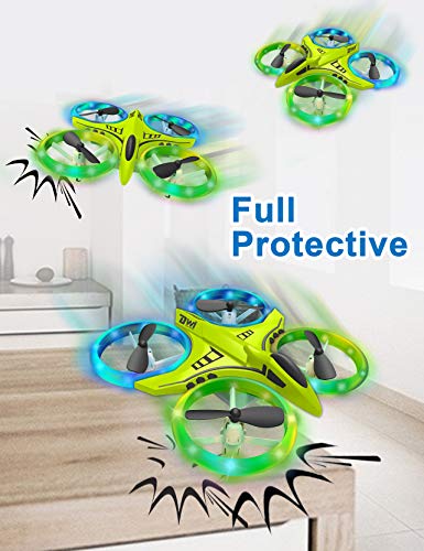 Dwi Dowellin 4.9 Inch Mini Drone for Kids with LED Lights Crash Proof One Key Take Off Landing Flips RC Remote Control… - Image 2