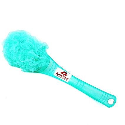 Homfine Long Handle Bath Loofah Back body Cleaning Sponge/Brush for Shower Men & women (1 Pc, Multi Colour)