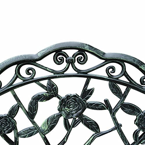 GXK Metall Gartenbank Sitzbank Park Bank Gartenmöbel 2-Sitzer Blumenbank Antik Stuhl – Bild 5