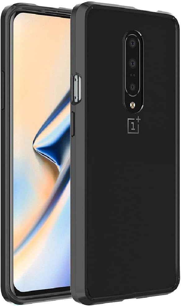 FINON Clear Perfect Body Model [ TPU Bumpers/PC ] for OnePlus 7 Pro (2019) Case with Hybrid Protective Clear and Impact Resistance - Black