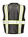 Kishigo Black Enhanced Visibility Men's Vest B100, Multi Pocket Mesh Hi-Vis Vest, Ultra-Cool Polyester Material, 6 Pockets, Zipper Front Closure, Construction Work Safety Vest (Black EV, SM-MED)