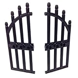 Lego Parts: Door 1 x 4 x 9 Arched Gate with Bars and Three Studs (Right & Left - Black)