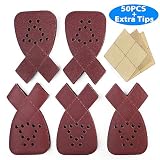 Sanding Sheets for Black and Decker Mouse Sanders, 50PCS 60 80 120 150 220 Grit Mouse Sandpaper Assortment with Extra Tips for Replacement, 12 Holes Hook and Loop Detail Sander Sanding Pads Sand Paper