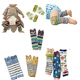 Lucky staryuan ® Set of 6 Baby Leg Warmer Combed Cotton Cartoon Bear Knee Protectors (boy pattern)