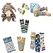 Lucky staryuan ® High Quality Set of 6 Combed Cotton Baby Cartoon Bear Knee Protectors Leg Warmer (boy pattern)