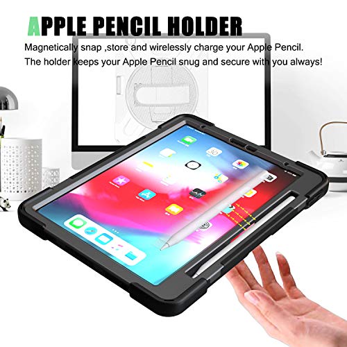 iPad Pro 11 Case 2018 with Pencil Holder, [Support iPad Pencil Charging