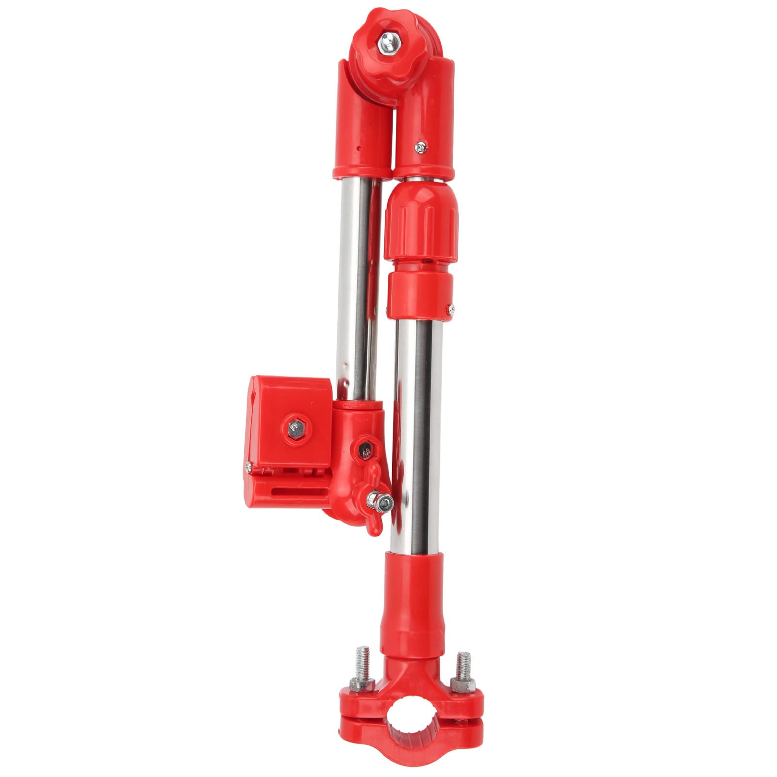 Bike Umbrella Holder, 360 Degrees Adjustable Stainless Steel Umbrella Bracket, Universal Umbrella Mount Clip for Bike, Scooter, Motorcycle, Stroller, Wheelchairs(Red)