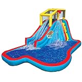 BANZAI Slide N Soak Splash Park Inflatable Outdoor Kids Water Park Play Center