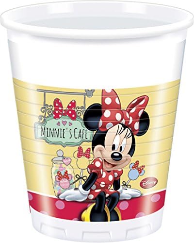 Unique Party 71815 - 200ml Café Disney Minnie Mouse Plastic Cups, Pack of 8