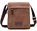Berchirly Small Crossbody Bag Vintage Canvas Leather Messenger Pack Organizer For Women Men Travel Hiking Climbing