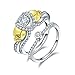 BONLAVIE Women’s Cubic Zirconia Bezel Stackable Wedding Band 4-Prong Engagement Ring Set Size 7