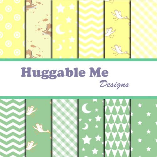 Huggable Me Designs Baby Boy Sage & Yellow Scrapbook Paper on CD
