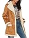 Gameyly Women's Faux Suede Shearling Long Coat Outfit