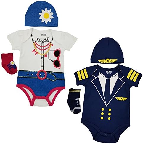Boy Girl Twin Outfits, 6 Pack Baby Bodysuit Set, Cute Twins Clothing for Boy and Girl 6M