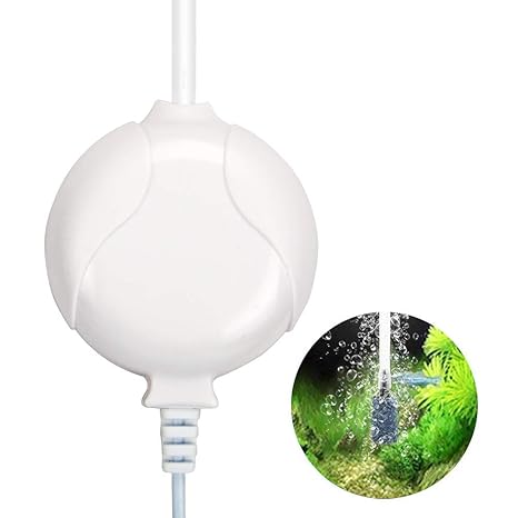 YIKANWEN Aquarium Sauerstoffpumpe, Leise Aquarium Luftpumpe 360mL/M Ausströmer Oxygen Pumpe Belüfter für Aquarien?Weiß?