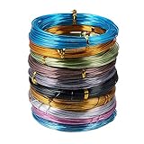 PandaHall Elite 10 Rolls Aluminum Craft Wire 18 Guage Flexible Artistic Floral Jewely Beading Wire 10 Colors for DIY Jewelry Craft Making Each Roll 65 Feet