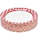 Gift Boutique 200 Pcs Red and White Gingham Party Supplies Set Paper Plate Napkin for Checkered Plaid Picnic BBQ Birthday Disposable Dinnerware Serve 50
