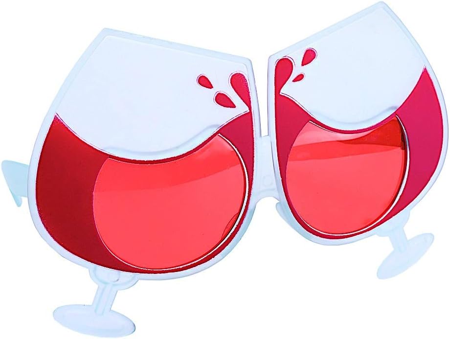 Sun-Staches Wine Glasses Novelty Costume Sunglasses, Party Favor Shades UV400