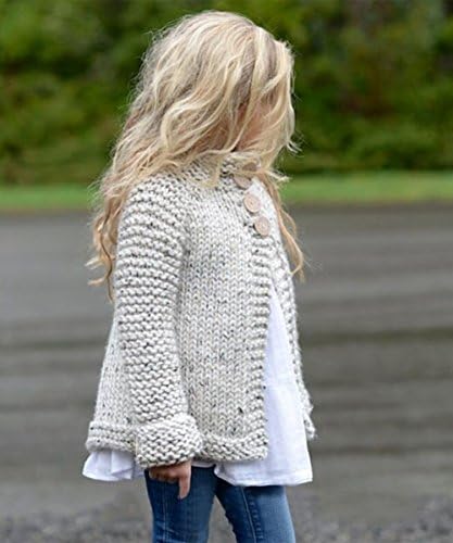 gllive Toddler Baby Girls Autumn Winter Clothes Button Knitted Sweater Cardigan Cloak Warm Thick Coat