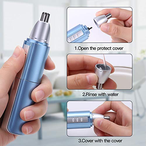 Nose & Ear Hair Trimmers for Men Women Facial Eyebrow Nose Hair Trimmer Rechargeable Waterproof 3 in 1 USB Electric Hair Removal Shaver