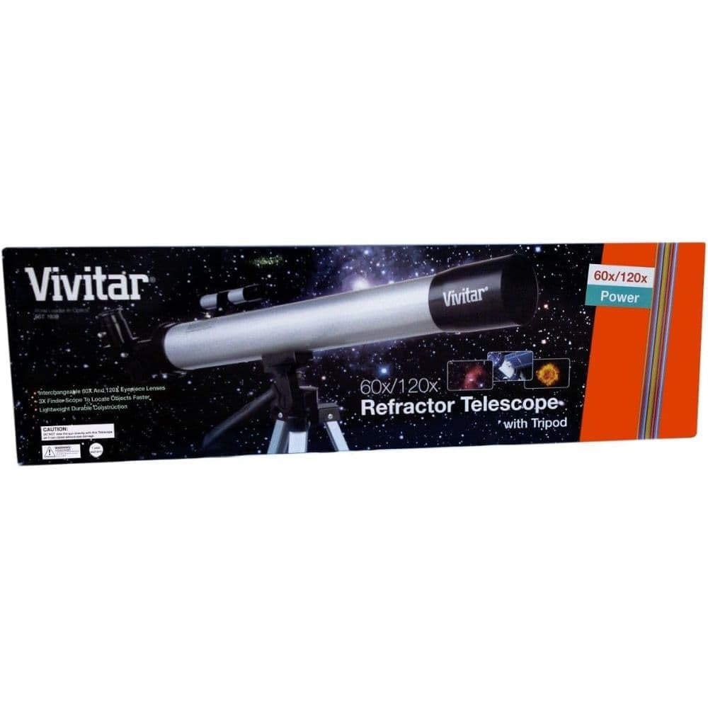 Vivitar TEL50600 60X/120X Telescopio refractor con trípode (negro) Vivitar TEL50600 60X/120X Telescopio refractor con trípode (negro)