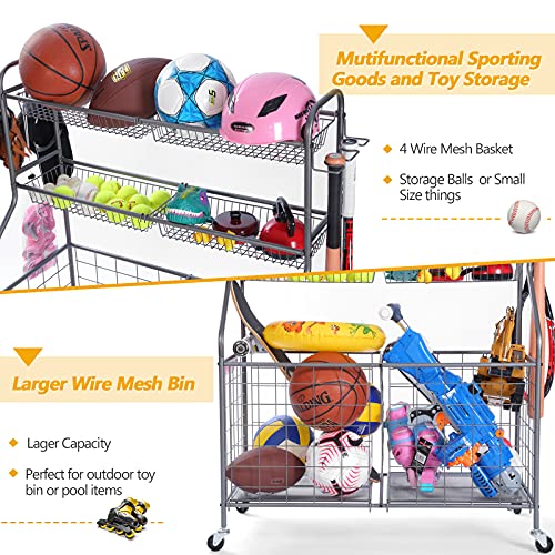 Kinghouse Garage Sports Equipment Organizer, Sports Equipment Storage