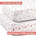 Stretchy Fitted Crib Sheets for Baby Girls, Ultra Soft Jersey Knit Cotton, Fits Standard Crib and Toddler Mattress, Size 28in x 52in, 2 Pack Set, Coral Elephants & Coral Animals Nursery Sheet