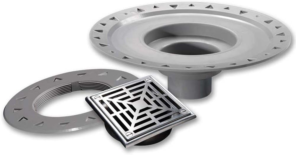 LATICRETE HYDRO BAN BONDING FLANGE DRAIN 5" POLISHED STEEL PVC
