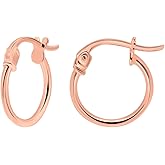 SEA OF ICE 925 Sterling Silver Hoop Earrings for Women - Hypoallergenic Earrings for Women in Sterling Silver, Yellow Gold, Rose Gold or Black Rhodium | Sizes 12MM, 15MM, 20MM or Multipack