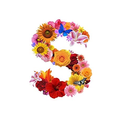 Amazon 一文字からの ステッカー 花 フラワー Lサイズ 10cm 10cm