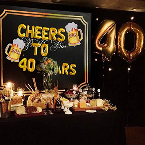 JeVenis-Set-of-18-Cheers-To-40-Years-Balloons-Cheers-To-40-Years-Banner-Cheers-Beers-to-40-Years-Banner-40th-Birthday-Party-40th-Anniversary-40th-Birthday-Sign-40th-Birthday-Decor-40th-Party-Banner