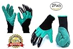 Garden glove with fingertip claws 2 Pack, Garden Genie AS SEEN ON TV, Digging Gloves for planting pruning gardening. JordanLee Product