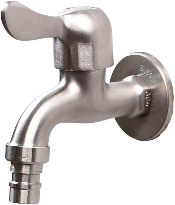 Gartenwasserhahn Aus 304 Edelstahl - Rostfreier Auslaufhahn Mit 1/2'' Und 3/4'' Anschluss