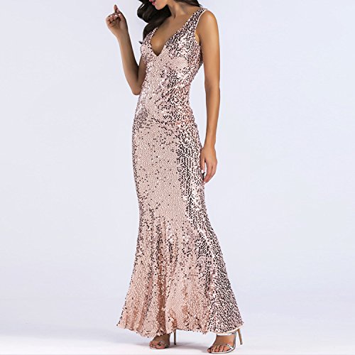 Petalum Women Bridesmaid Sequin Dresses Long Sleeves High Back Prom Wedding Party Gown Buy