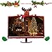 HIOTECH Computer Monitor Cover, Elastic Computer Cover Christmas Decorations for Home Office Decor and New Year Gift Ideas (Moose)thumb 4