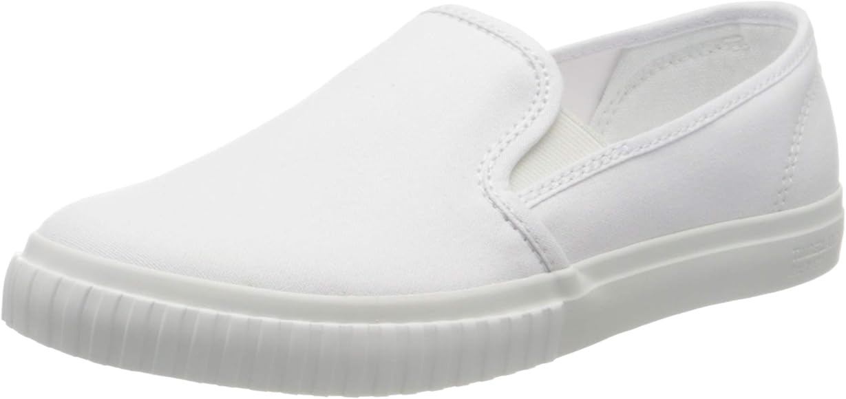 white canvas slip on trainers
