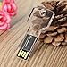 USB Flash Drive ONCHOICE 16GB USB 2.0 Memory Stick LED Thumb Drive Crystal Transparent & Blue Key Shape